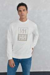 Pedro del Hierro Relief logo sweatshirt Ecru