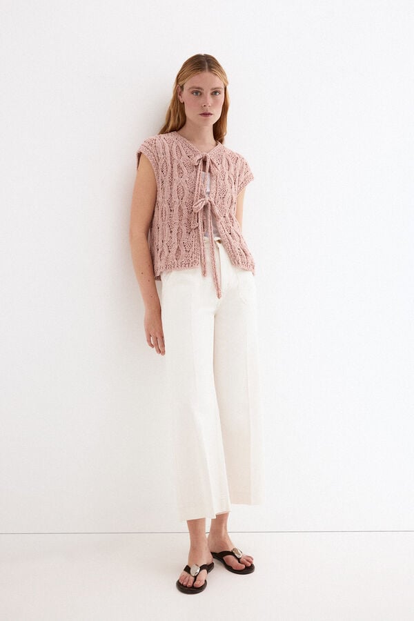 Pedro del Hierro Openwork fantasy structure gilet Pink