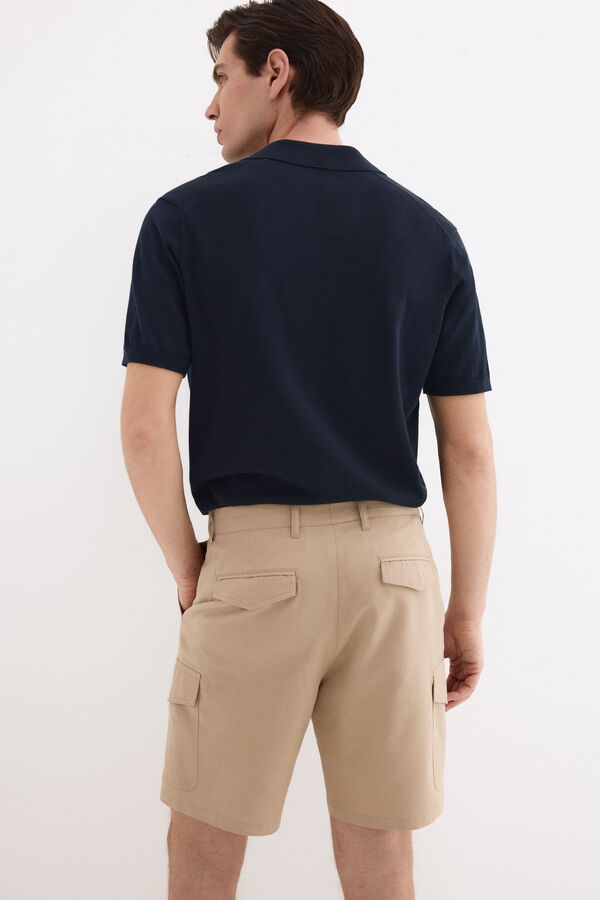 Pedro del Hierro Regular cargo Bermuda shorts Beige