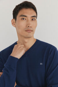 Pedro del Hierro Premium cotton fine jersey-knit V neck
