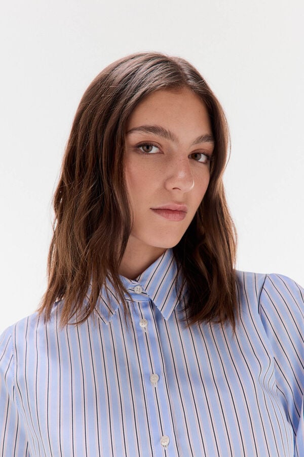 TFP by Tamara Falcó Striped shirt with bow or tie Blue
