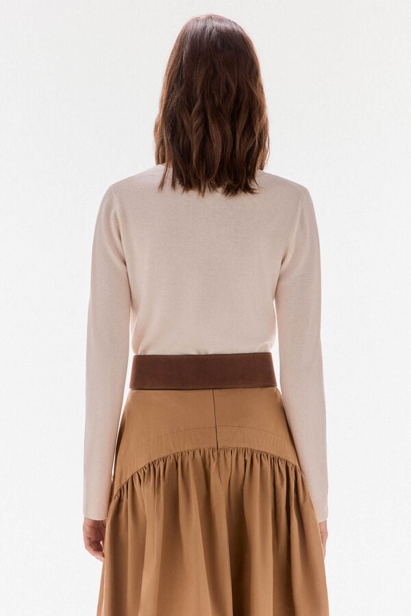 TFP by Tamara Falcó Jersey con fular 100% lana Crudo