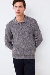 Pedro del Hierro Cotton knit polo neck jumper Grey