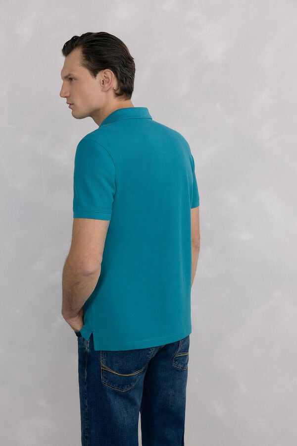 Pedro del Hierro Basic piqué polo shirt Turquoise