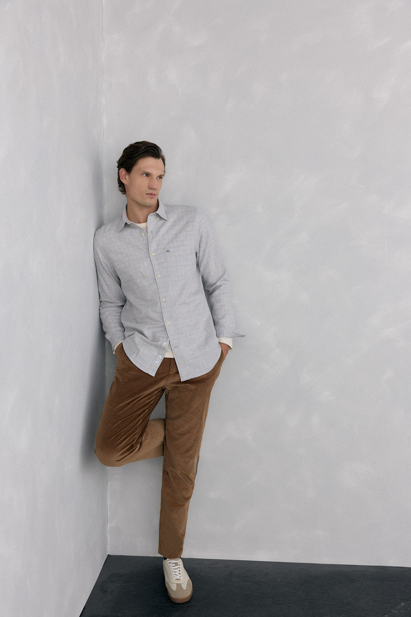 Pedro del Hierro Checkered flannel shirt Italian fabric