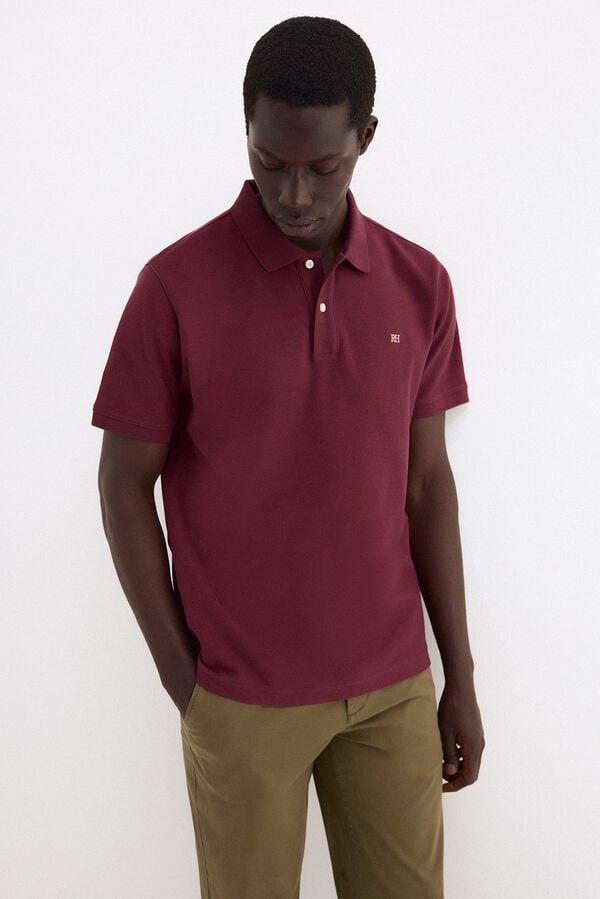 Pedro del Hierro Basic piqu&eacute; polo shirt Burgundy