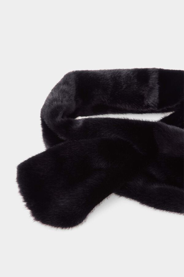 Pedro del Hierro Faux fur scarf Black