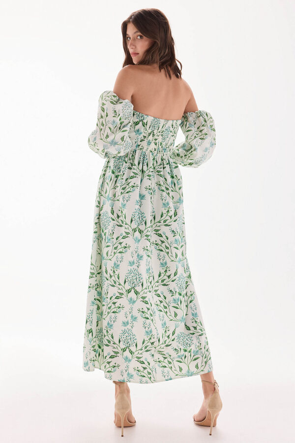 TFP by Tamara Falcó Vestido decote caicai estampado Turquesa