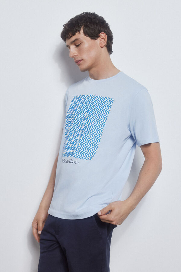 Pedro del Hierro Printed T-shirt Blue