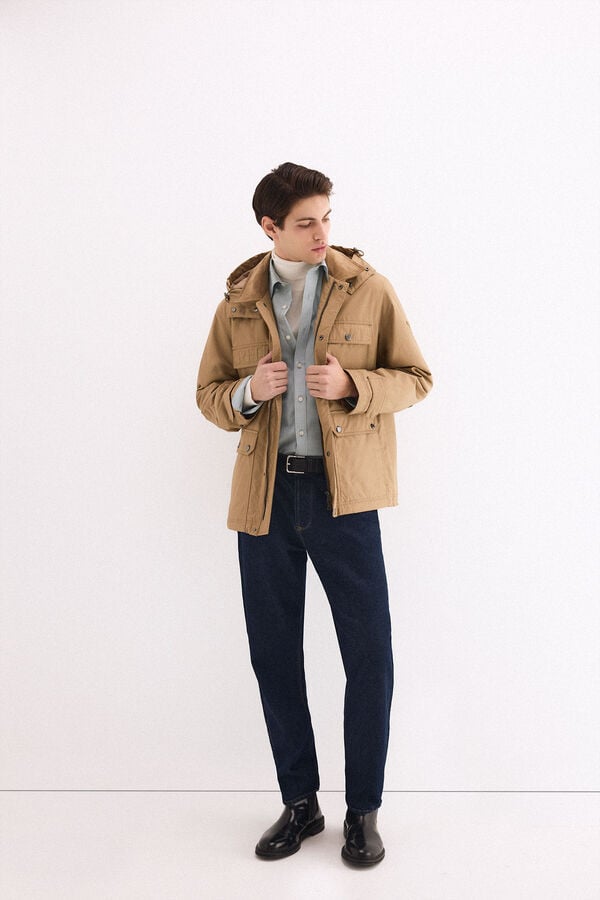 Pedro del Hierro Parka enchimento leve Beige