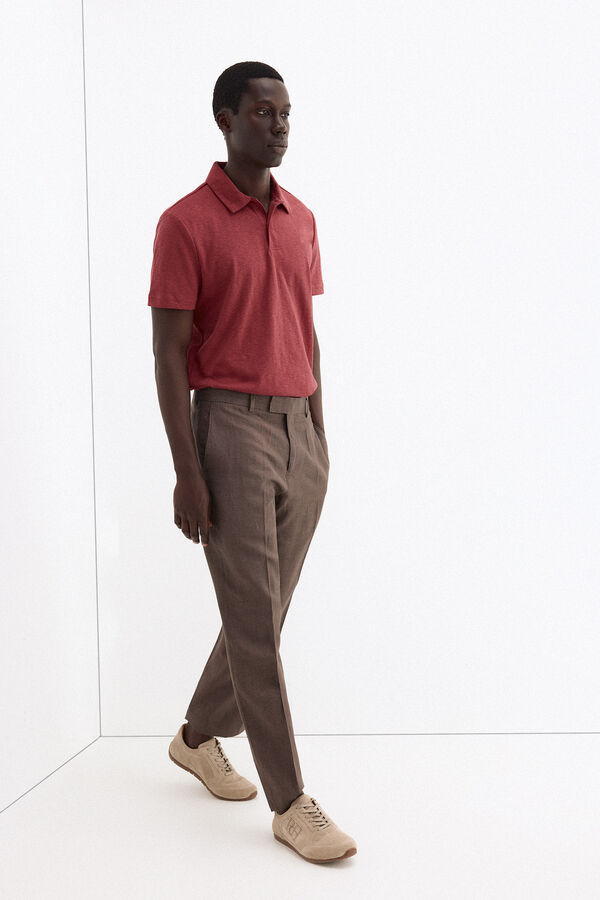 Pedro del Hierro Plain polo shirt Burgundy