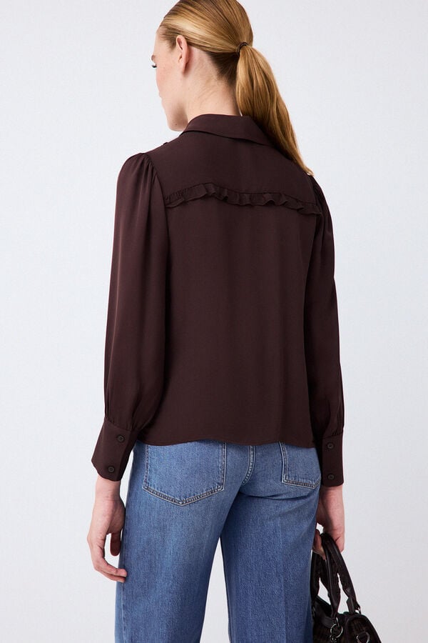 Pedro del Hierro Romantic tie-neck blouse Brown