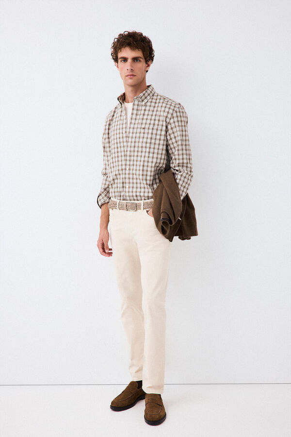 Pedro del Hierro Plaid twill shirt Grey