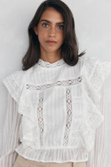 Pedro del Hierro Romantic ruffle blouse Ecru