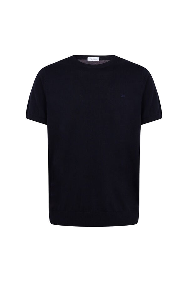 Pedro del Hierro Premium short sleeve cotton jersey T-shirt Blue