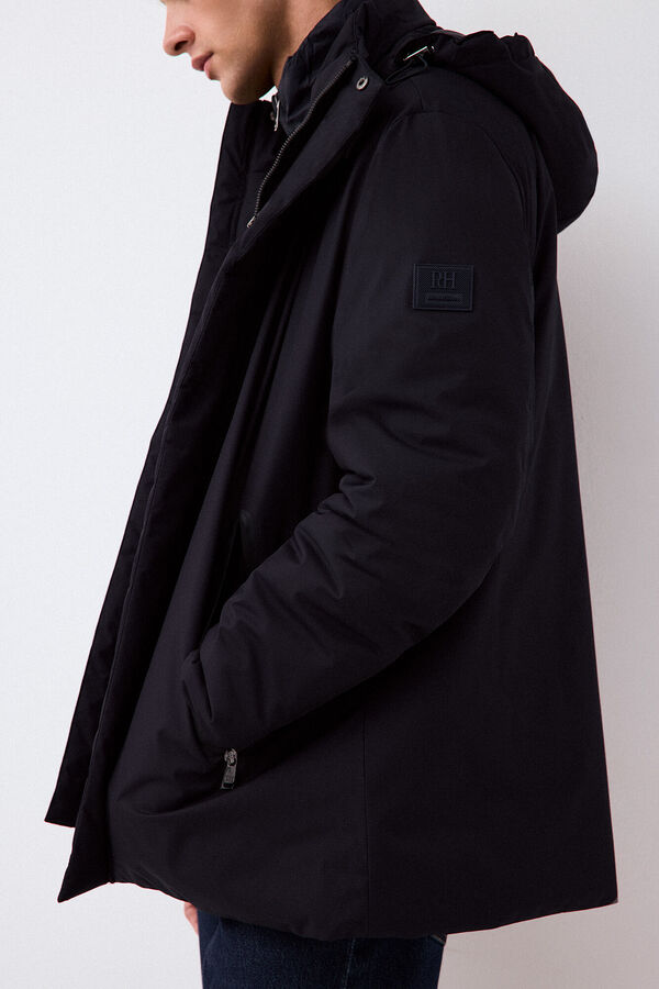 Pedro del Hierro Long technical parka Blue