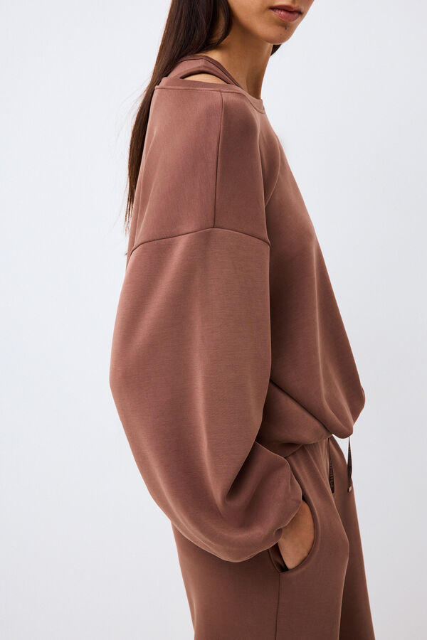 Pedro del Hierro Soft touch double sweatshirt Brown