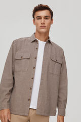 Pedro del Hierro Sobrecamisa en tejido de cuadros Marr&oacute;n