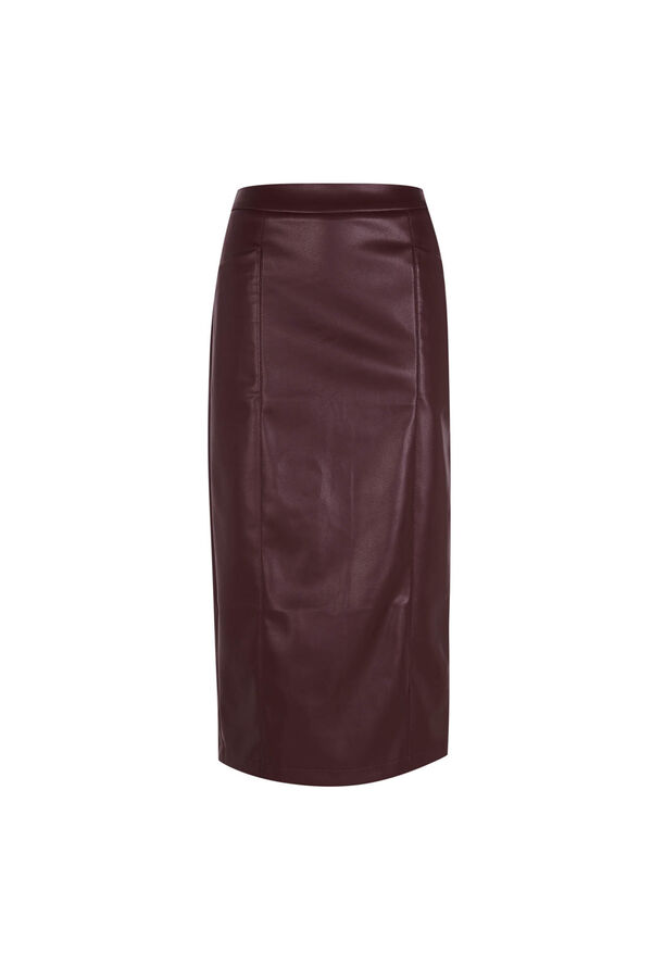 Pedro del Hierro Faux leather pencil skirt Purple