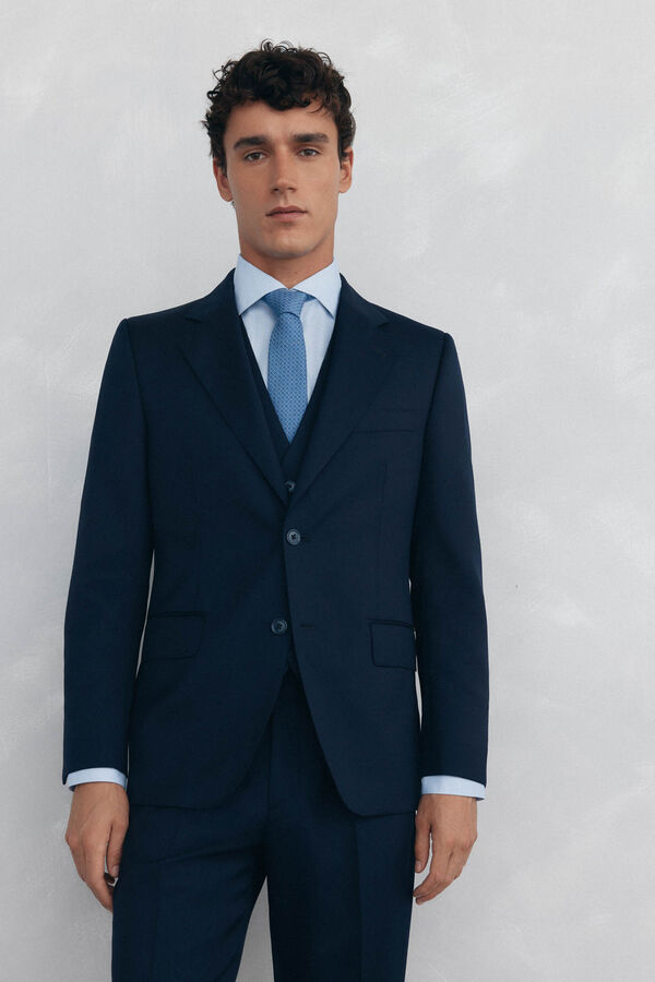 Pedro del Hierro Tailored fit blue back structured blazer Blue