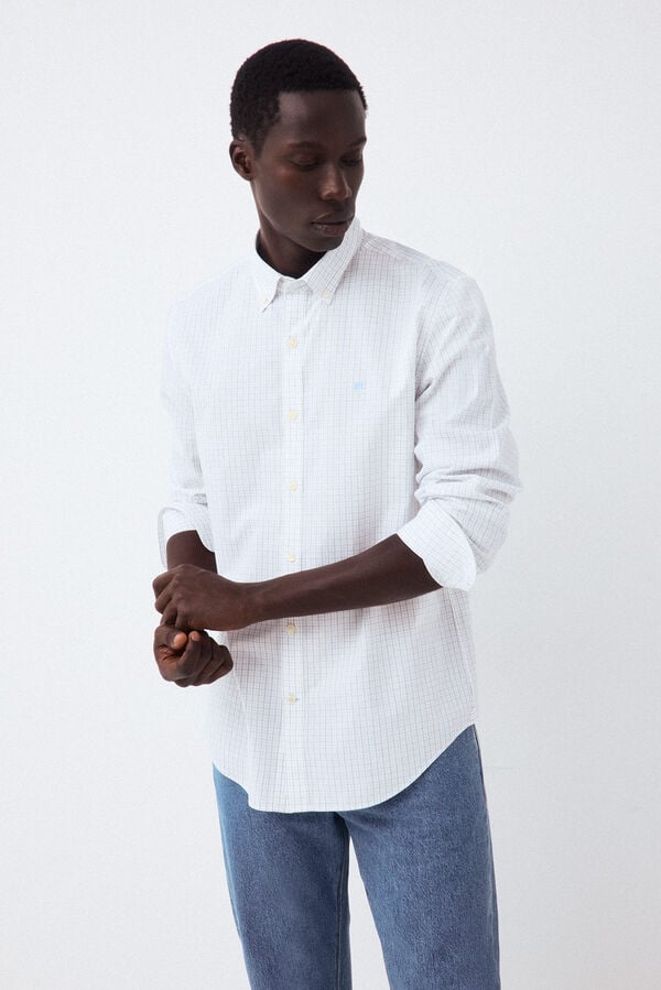 Pedro del Hierro Plaid shirt Blue
