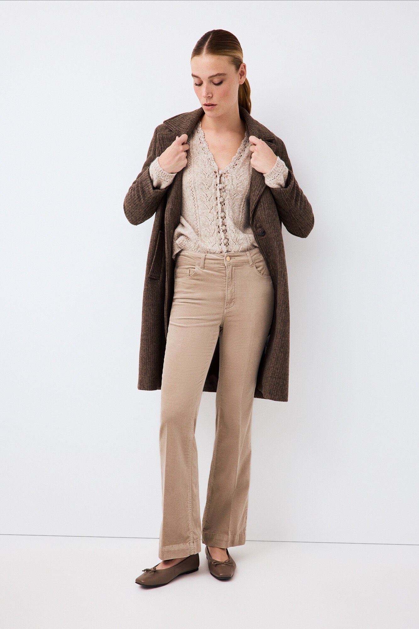 Pedro del Hierro Velvet flare trousers