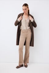 Pedro del Hierro Velvet flare trousers Brown