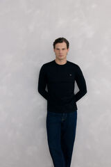 Pedro del Hierro Long-sleeved basic T-shirt Black