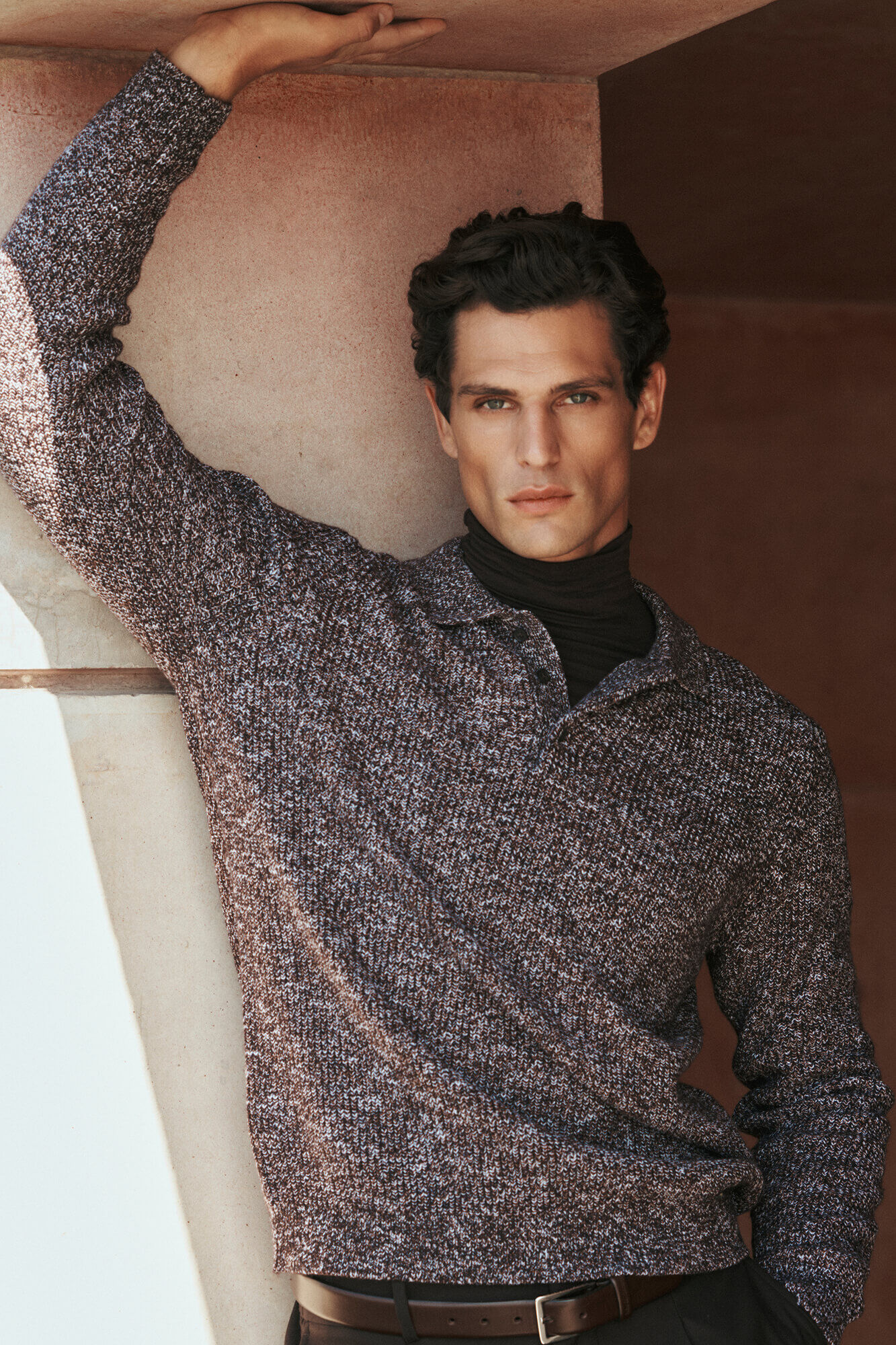 Pedro del Hierro Cotton knit polo neck jumper