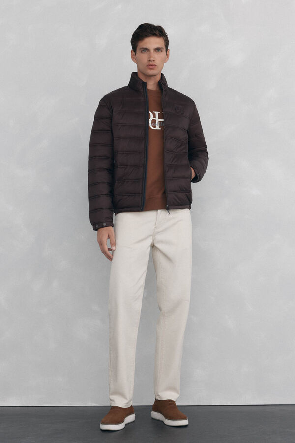 Pedro del Hierro Ultra-light quilted jacket Brown