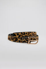 Pedro del Hierro Cinturón piel animal print Marrón