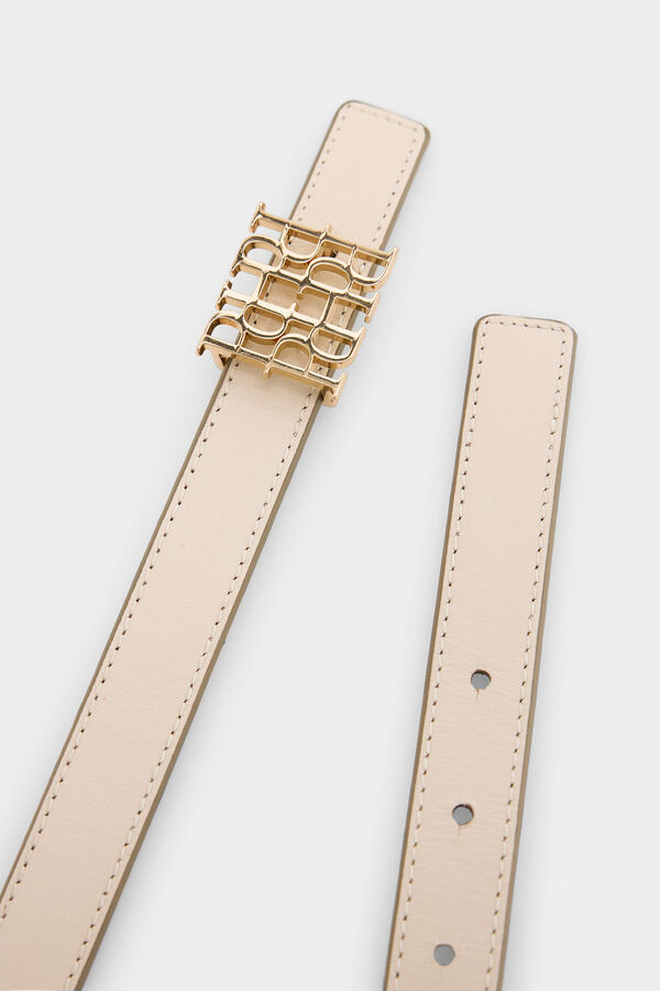 Pedro del Hierro Reversible leather belt Beige