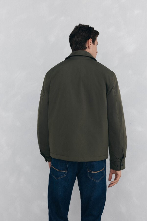 Pedro del Hierro Jacket with wool neck Green