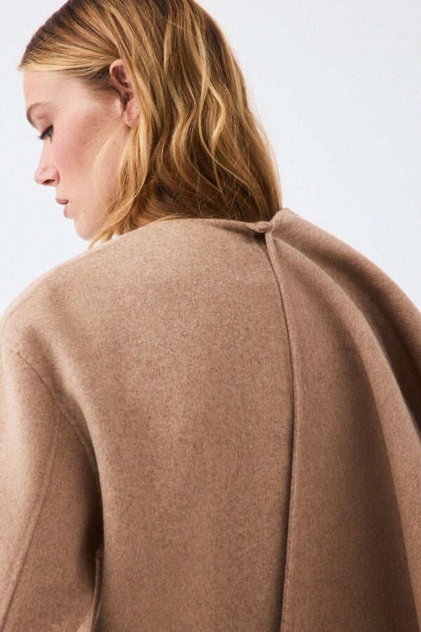 Pedro del Hierro Double-faced short coat Beige
