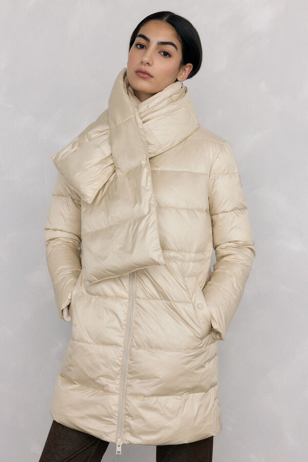 Pedro del Hierro Long parka scarf Ecru