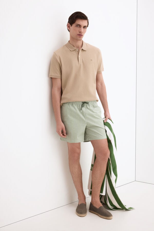 Pedro del Hierro Structured fabric swimwear Green