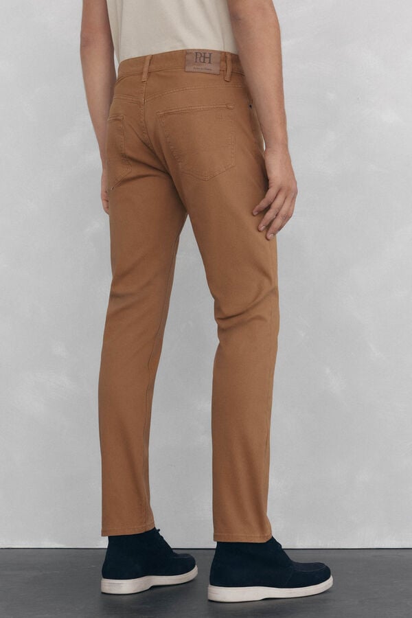 Pedro del Hierro Coloured slim fit 5-pocket trousers. Grey