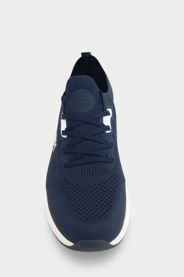 Pedro del Hierro Fabric lace-up sneaker Blue