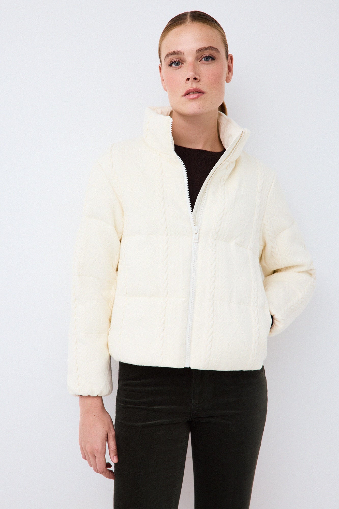 Pedro del Hierro Short jersey-knit parka