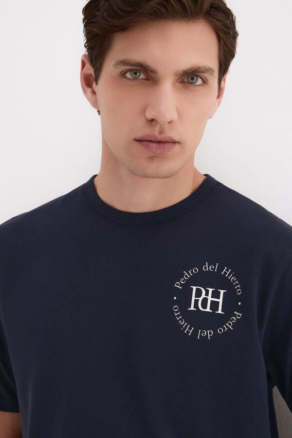 Pedro del Hierro Printed logo T-shirt Blue