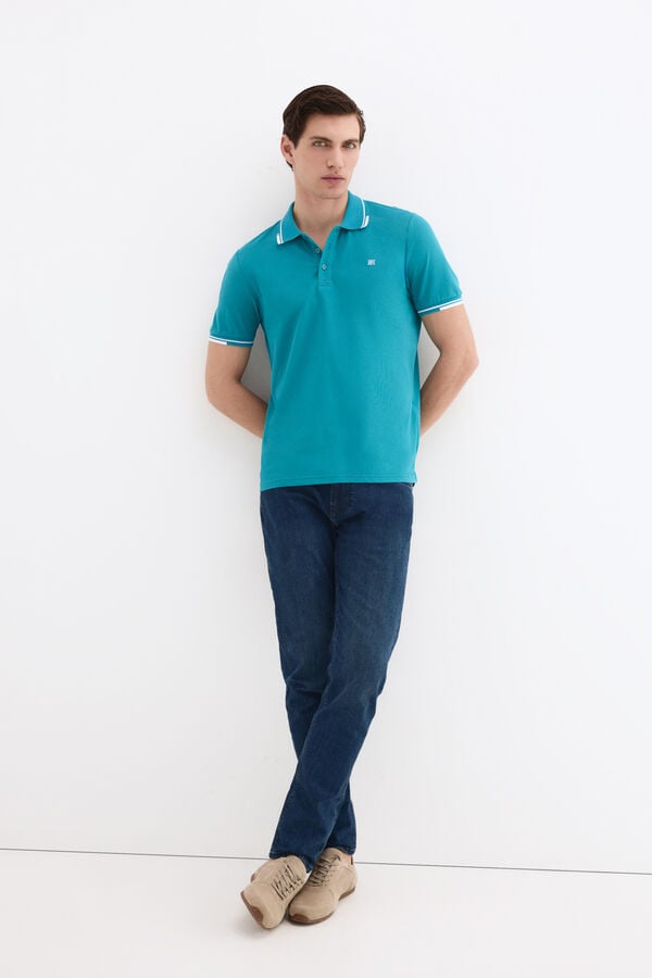 Pedro del Hierro Polo tips Turquoise