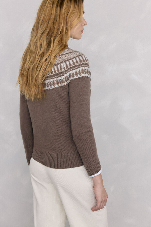 Pedro del Hierro Geometric jacquard sweater Green