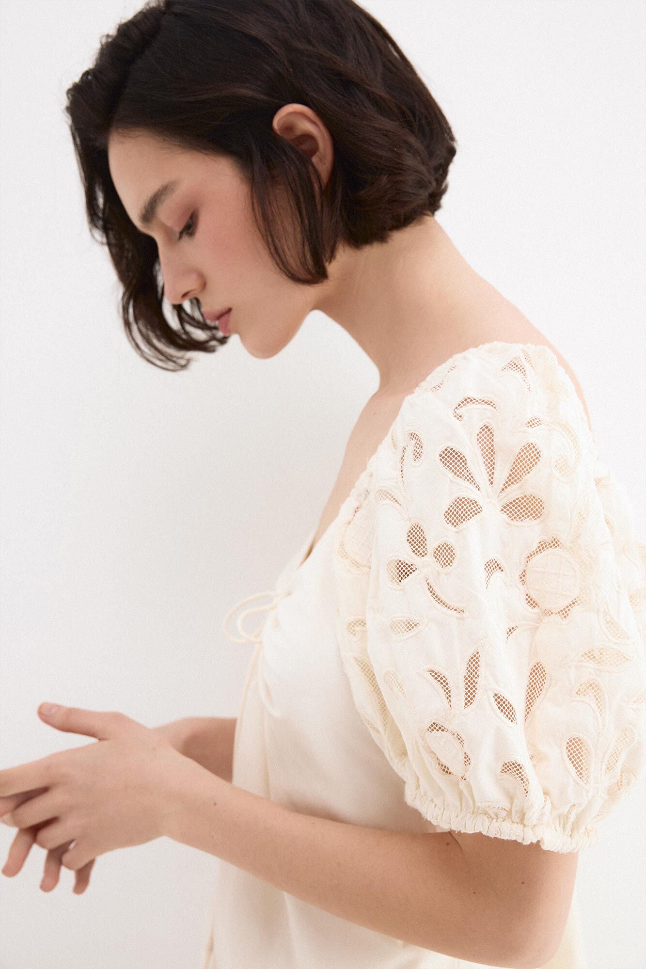 Pedro del Hierro Embroidered sleeve midi dress