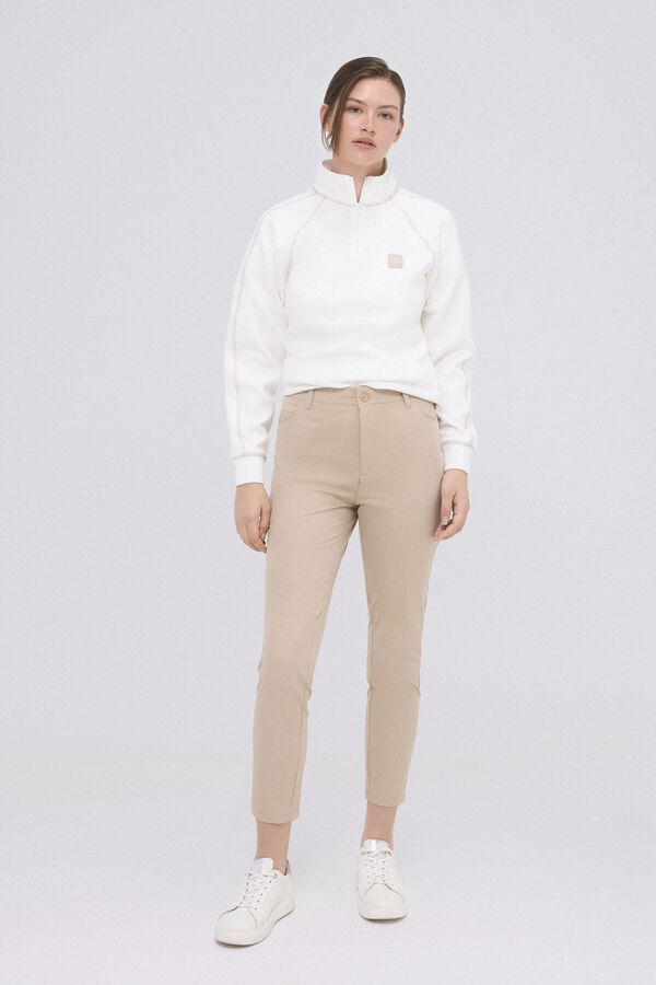 Pedro del Hierro Soft touch golf sweatshirt Ecru