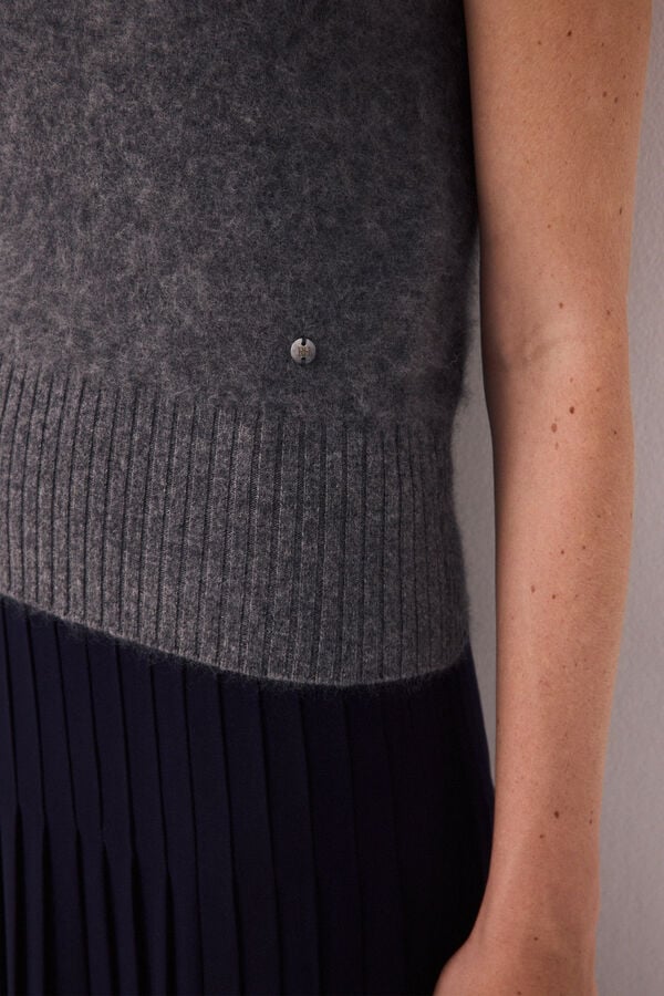 Pedro del Hierro Chaleco punto efecto pelo Gris
