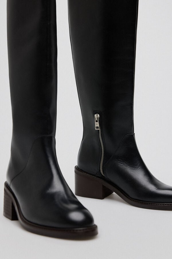 Pedro del Hierro High leather boot Black