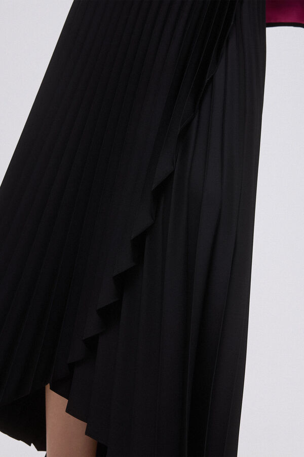 TFP by Tamara Falcó Pleated wrap skirt Black