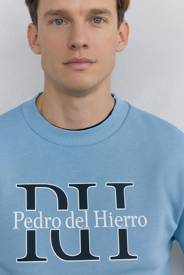 Pedro del Hierro Logo crew neck sweatshirt Blue