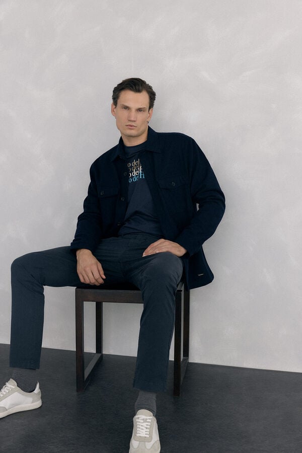 Pedro del Hierro Large logo T-shirt Blue