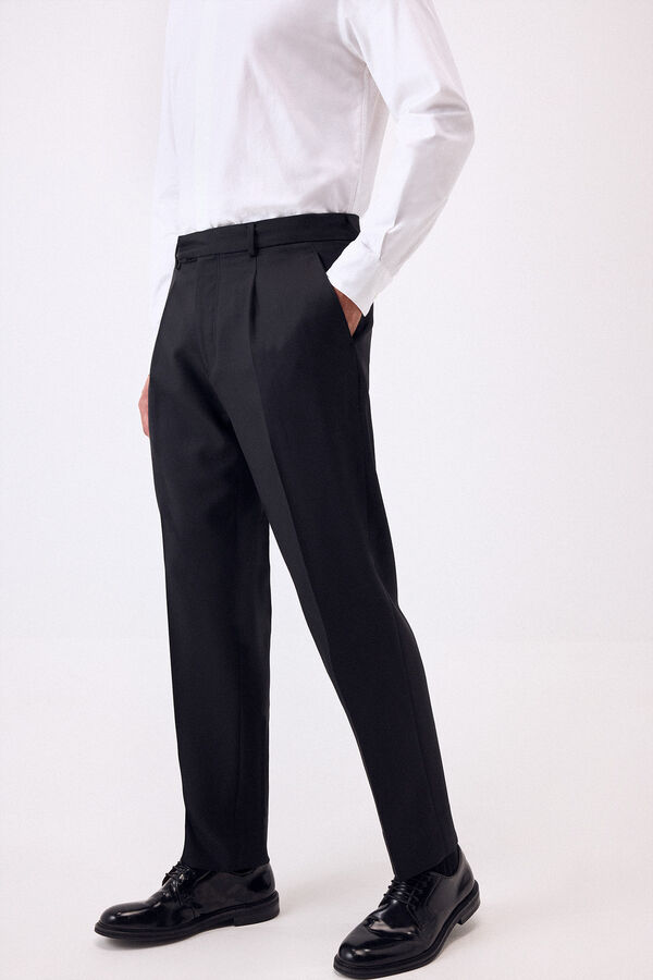 Pedro del Hierro Pleated trousers going out Black